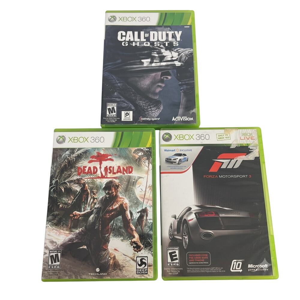 Xbox‎ 360 Lot of 3 Video Games Call of Duty Ghosts Dead Island Forza 3 CIB
